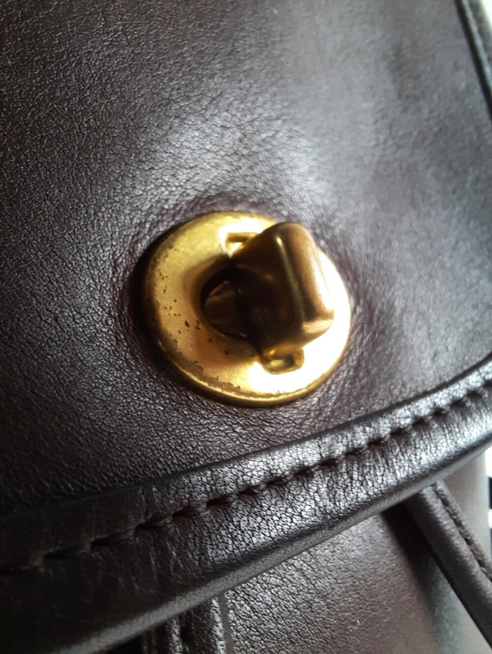 '98 COACH Turnlock Drawstring Backpack Glove Tanned Leather Mahogany Vtg - Picture 6 of 16